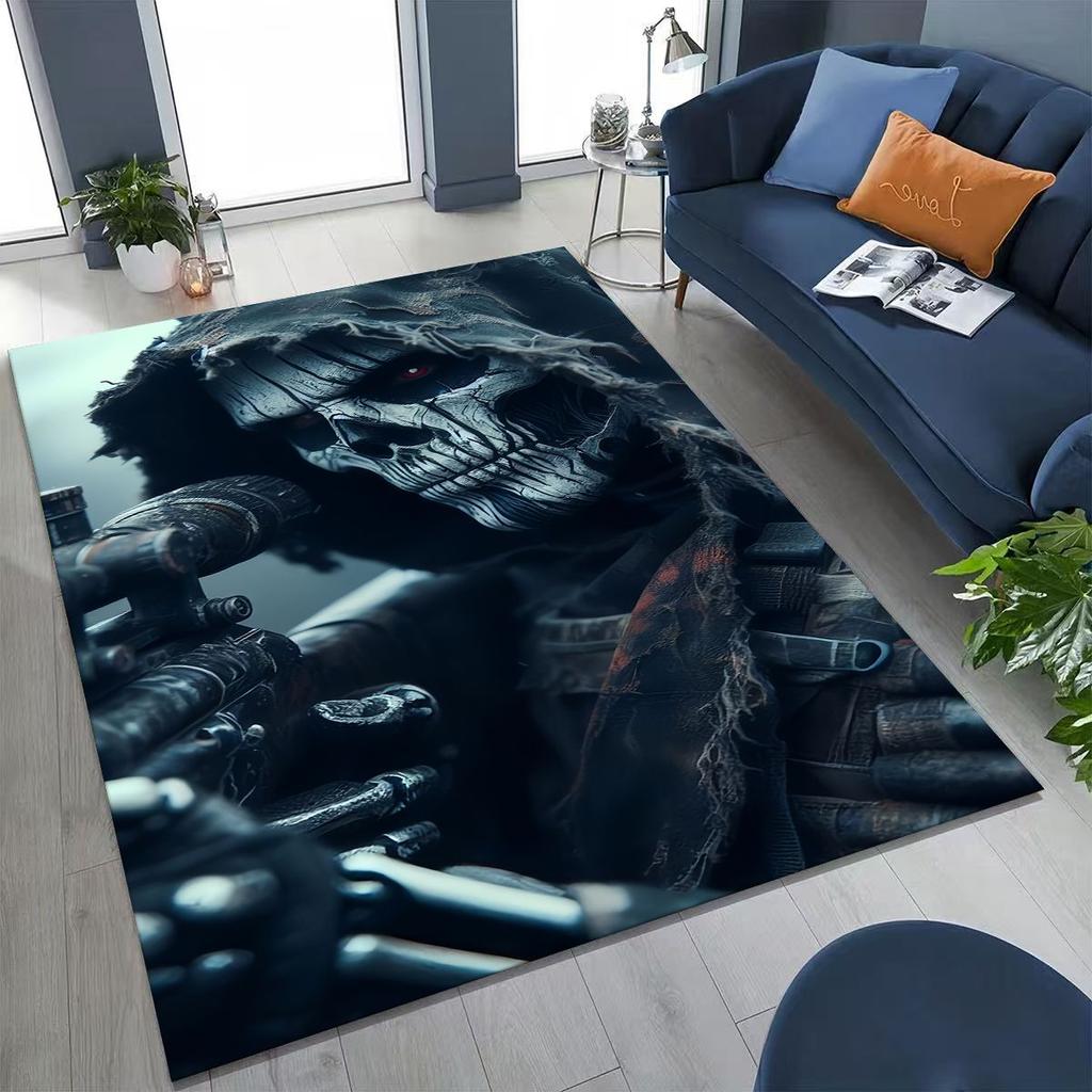 Classic Game Call of Duty Ghost Simon Cartoon Art  Rug for Bedroom Living Room Sofa Home Doormat Decor,Kids Non-slip Floor Mat