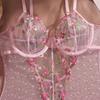 New Hot High Quality Lingerie, Sexy, Light, Transparent Lace, Floral Embroidery, Pink Pure Desire One-piece