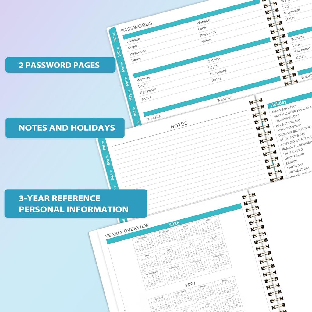 2026 Monthly Planner - Monthly Planner 2026 from Jan. 2026 to Dec. 2026, Planners 2026 Calendar with Inner Pocket, 8.5" x 11"