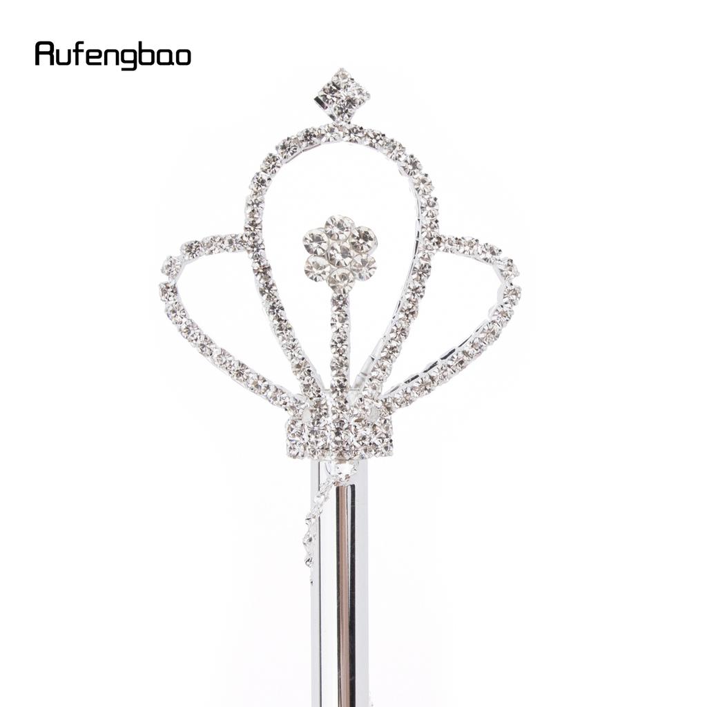 Corona in Lega di Diamante Bianco Bacchette Fatate Bacchette da Principessa per Bambina Bacchetta da Angelo per Bambini 47cm