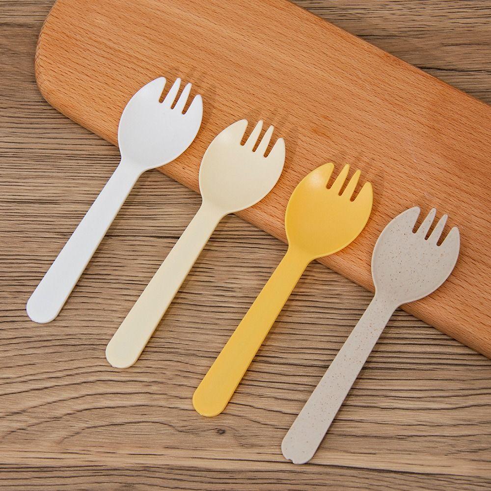 100Pcs Individually Packaged Disposable Spoon Fork Eco-Friendly Dessert Cake Fork  Commercial