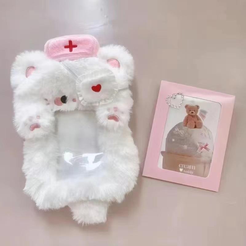 Cartoon Card Holder Keychain Cute Idol Photocard Display Pendant Kpop Photo Card Sleeve Protective Case Kawaii Card Cover