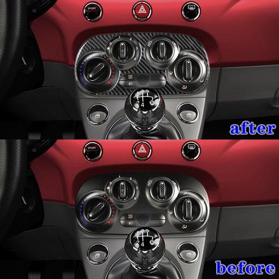 Geschikt voor 12-15 Fiat 500 auto-interieur modificatie koolstofvezel handmatige airconditioning bediening decoratie stickers