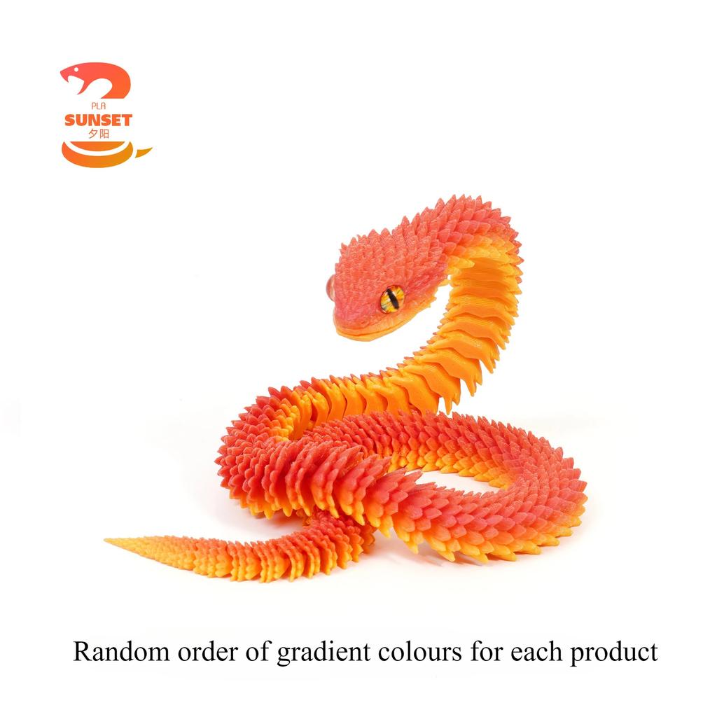 3D Printed Snake Rotatable Joints Snake Figurines Home Office Desktop Crafts Ornament Creative Home Garden Landscape DIY Animal