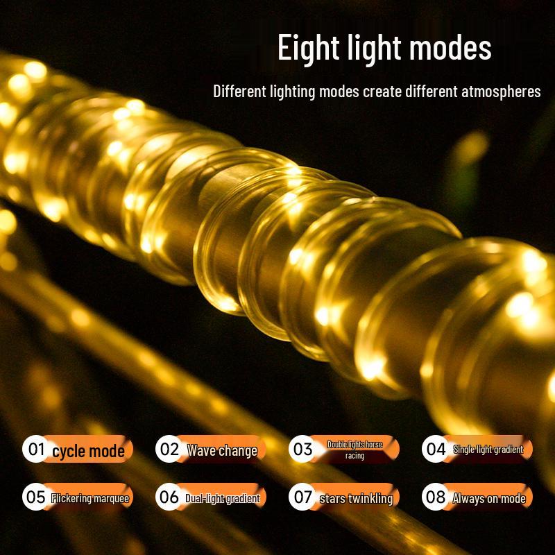 Waterproof LED Solar Copper Wire Christmas Lights - Outdoor Decorative Color Strip