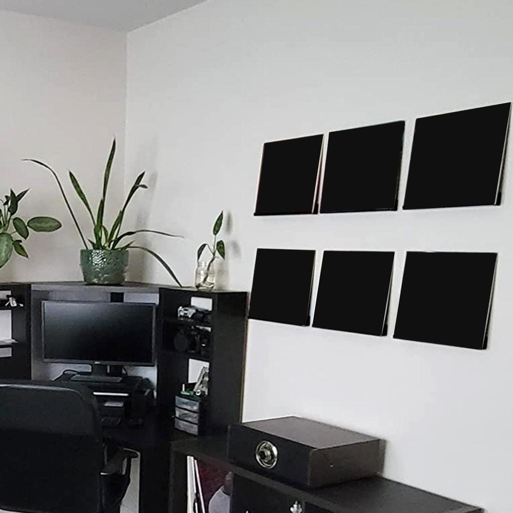 Record Wall Shelf 12-inch Black Floating Acrylic Shelf Wall Mount Disc Display Rack for Home Dorm Office Apartment Living Room