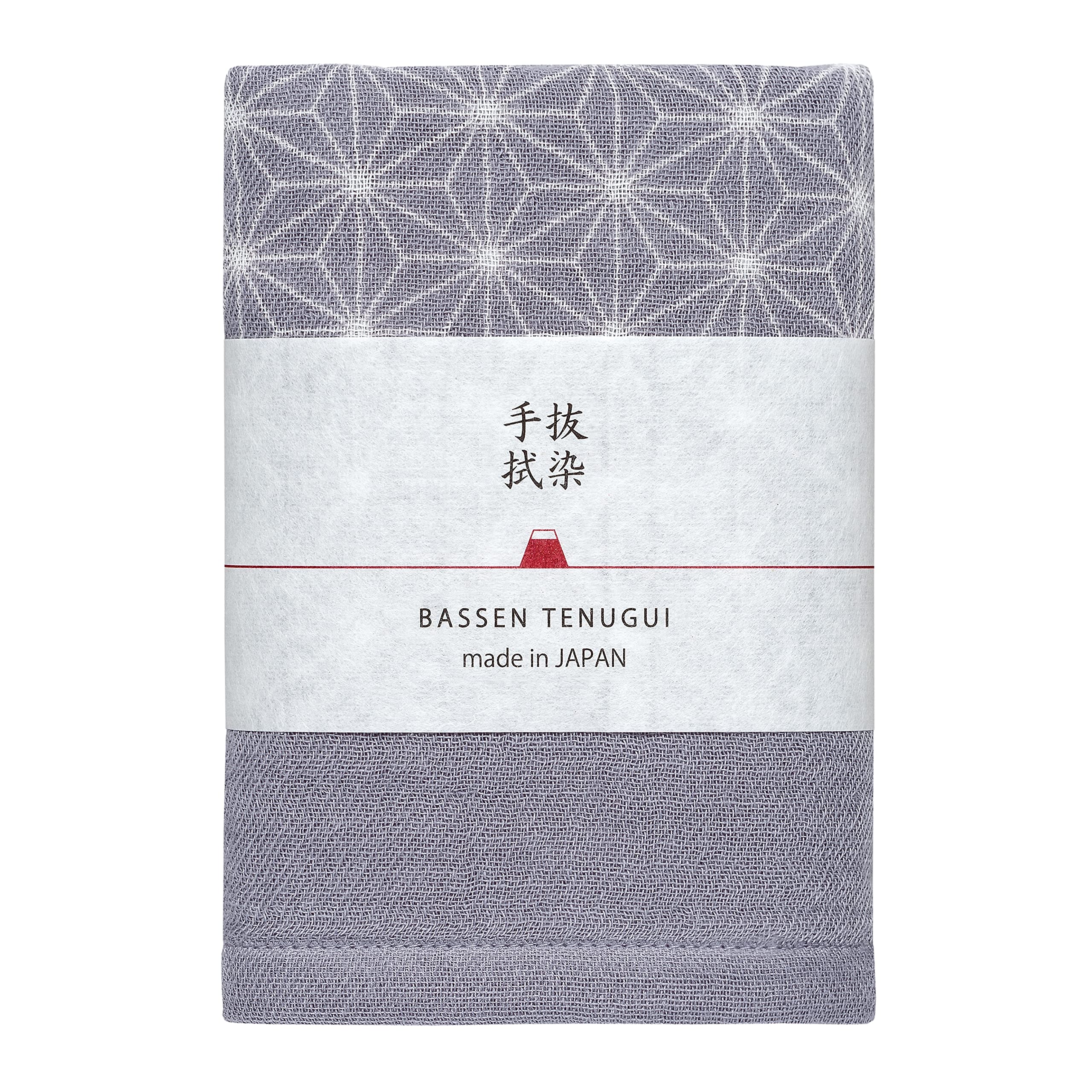 

Imabari Towel Contex Discharge Printed Tenugui Silver Gray with Hemp Leaf Pattern High-Color (Hand Towel)