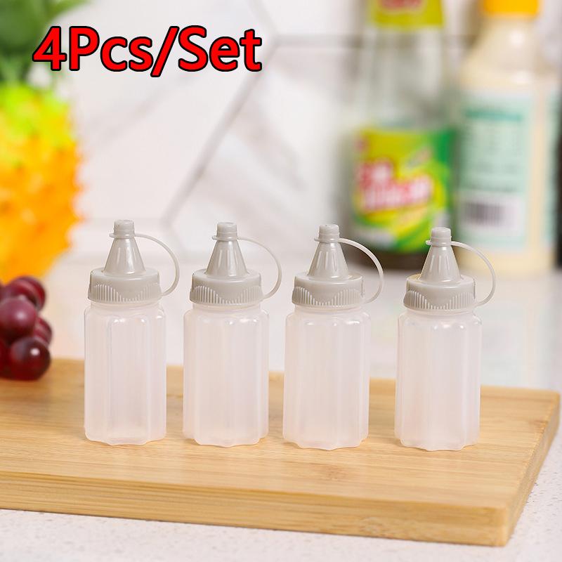

4 шт. Мини-бутылочки для соуса Диспенсер для приправ Бутылка для кетчупа Горчица Заправка для салата Соус Контейнер для бенто Кухонные аксессуары