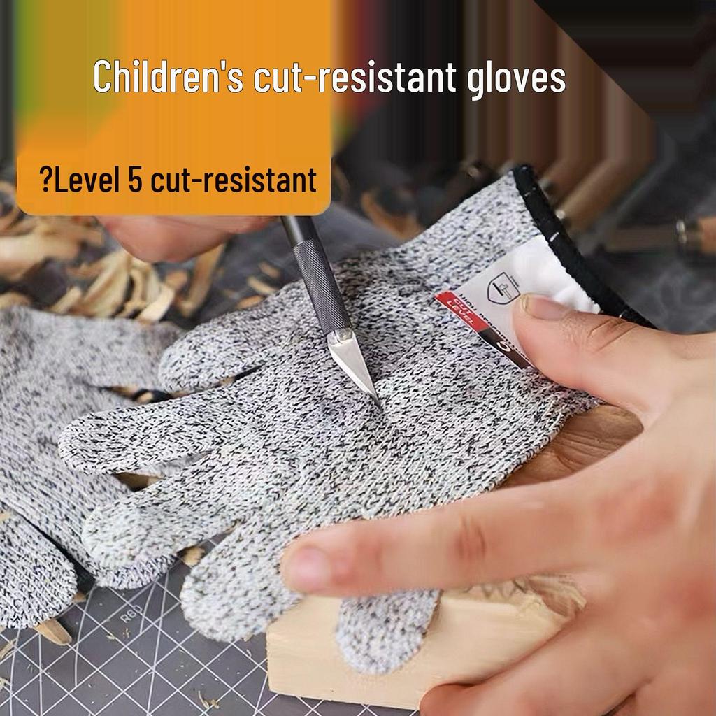 Children's Cut-Resistant Outdoor Gloves: HPPE Fiber, Anti-Stab, Anti-Scratch for Digging and Handicrafts
