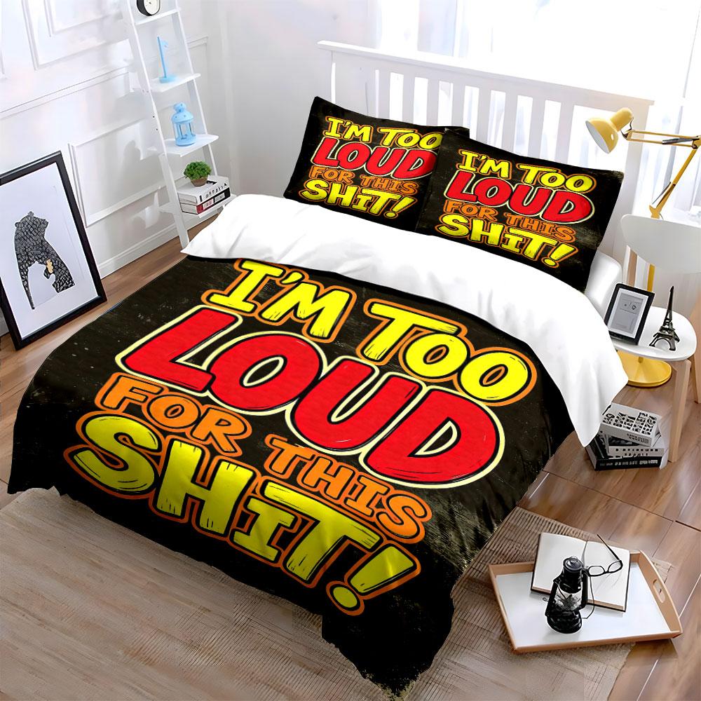 Bold text graphic design. Bedding sets Duvet cover sets Duvet covers Pillowcases(1* Duvet Cover 2* Pillowcases without duvet insert)