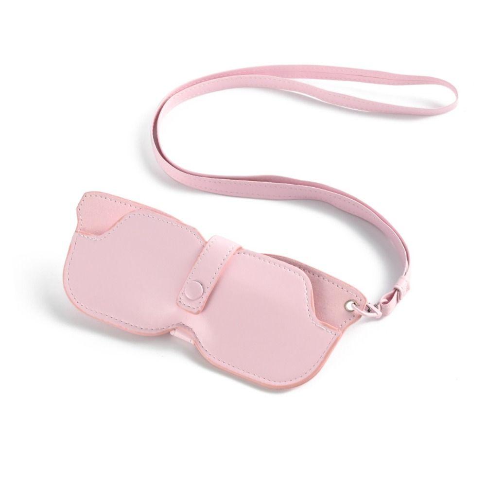 Solid Color Hanging Neck Glasses Bag Portable Eyeglasses Case Sunglasses Storage Clip  Travel