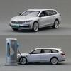 Simulation Diecast 1/35 Skoda Superb EV Car Model Sound and Light Children Boy Metal Toy Vehicle Gift Collection Miniature Voiture