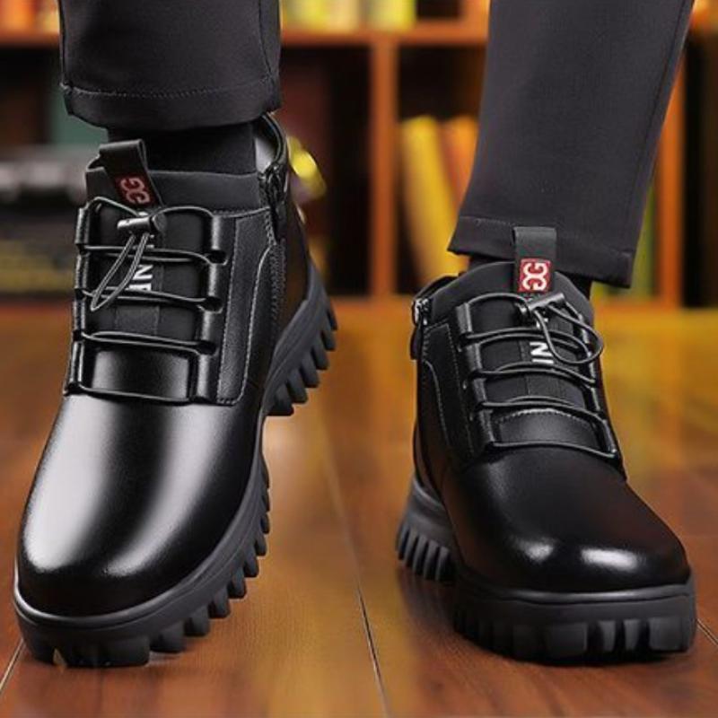 Autumn and Winter Fashion New Style with Plush Warm High Top Men's Boots Outdoor Comfortable and Versatile Casual Men's Boots