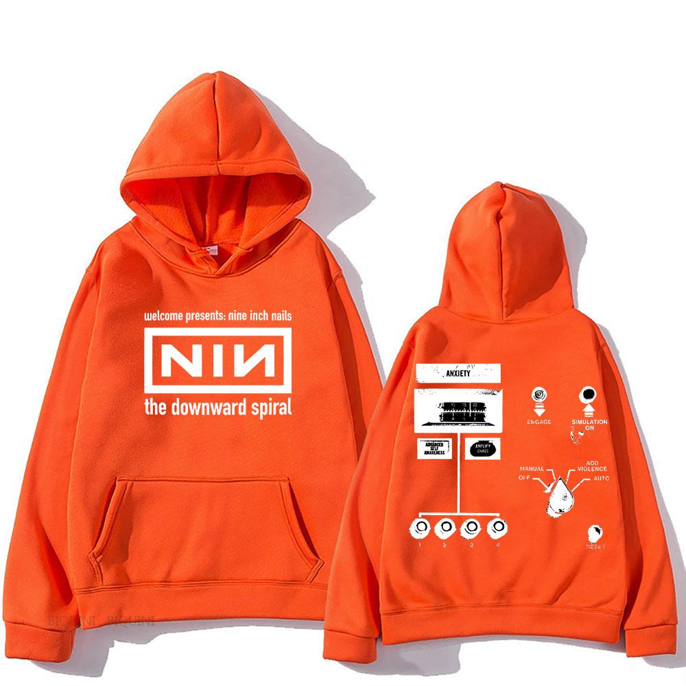 2025 Retro Hooded Nine Inch Nails Confirm Tour Fleece Harajuku Sweatshirt for Autumn/Winter Gothic Clothes Punk Hoody