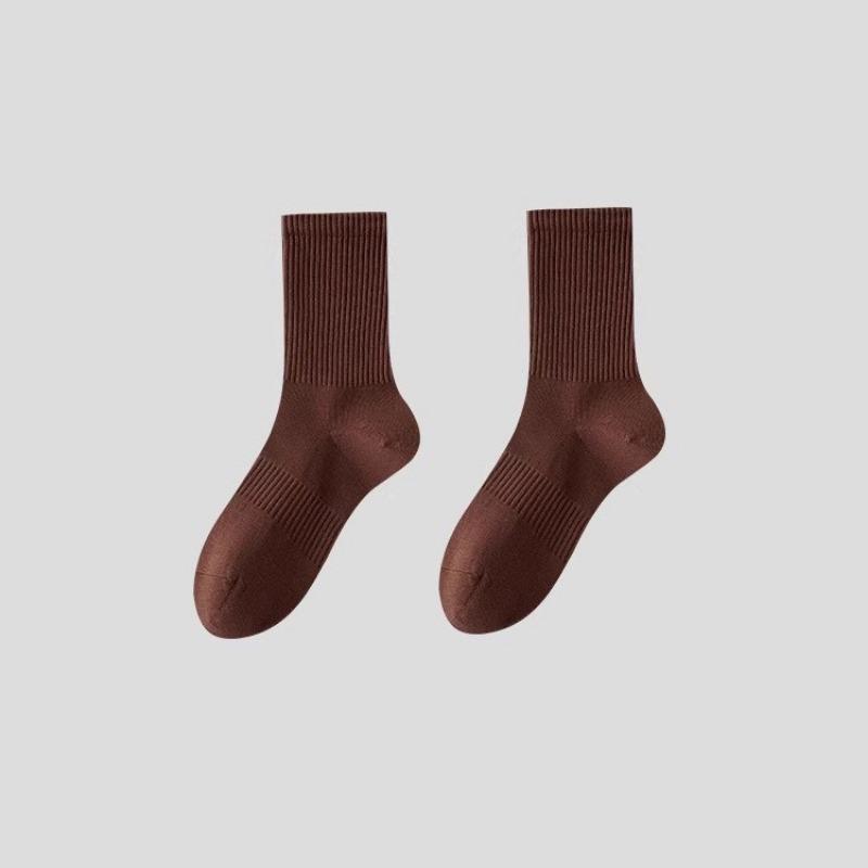 Women's Spring and Autumn 7A Antibacterial Cotton Solid Color Odor Proof Sports Stockings