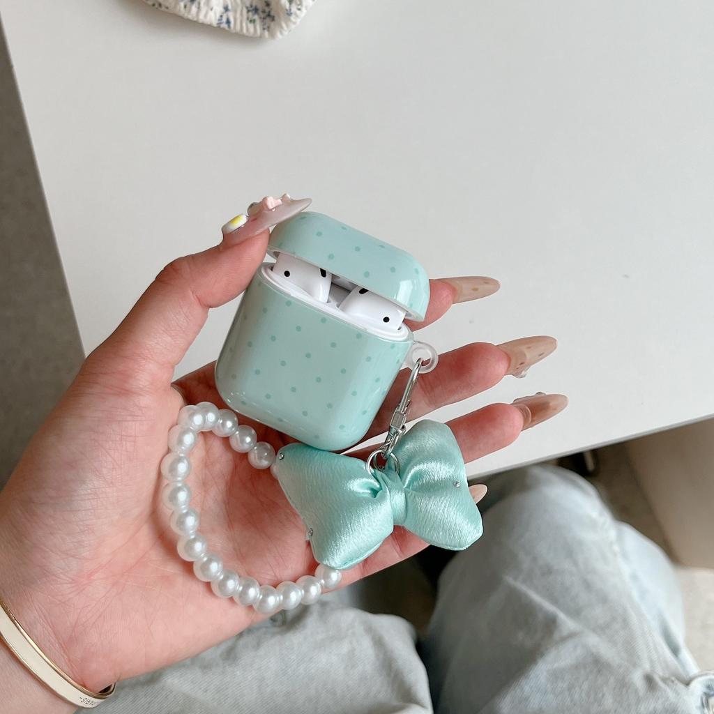 Mint Green Polka Dot Chain Suitable for AirPods1 Earphone Case Apple Airpodspro1 Protective Case 1/1st Generation Female