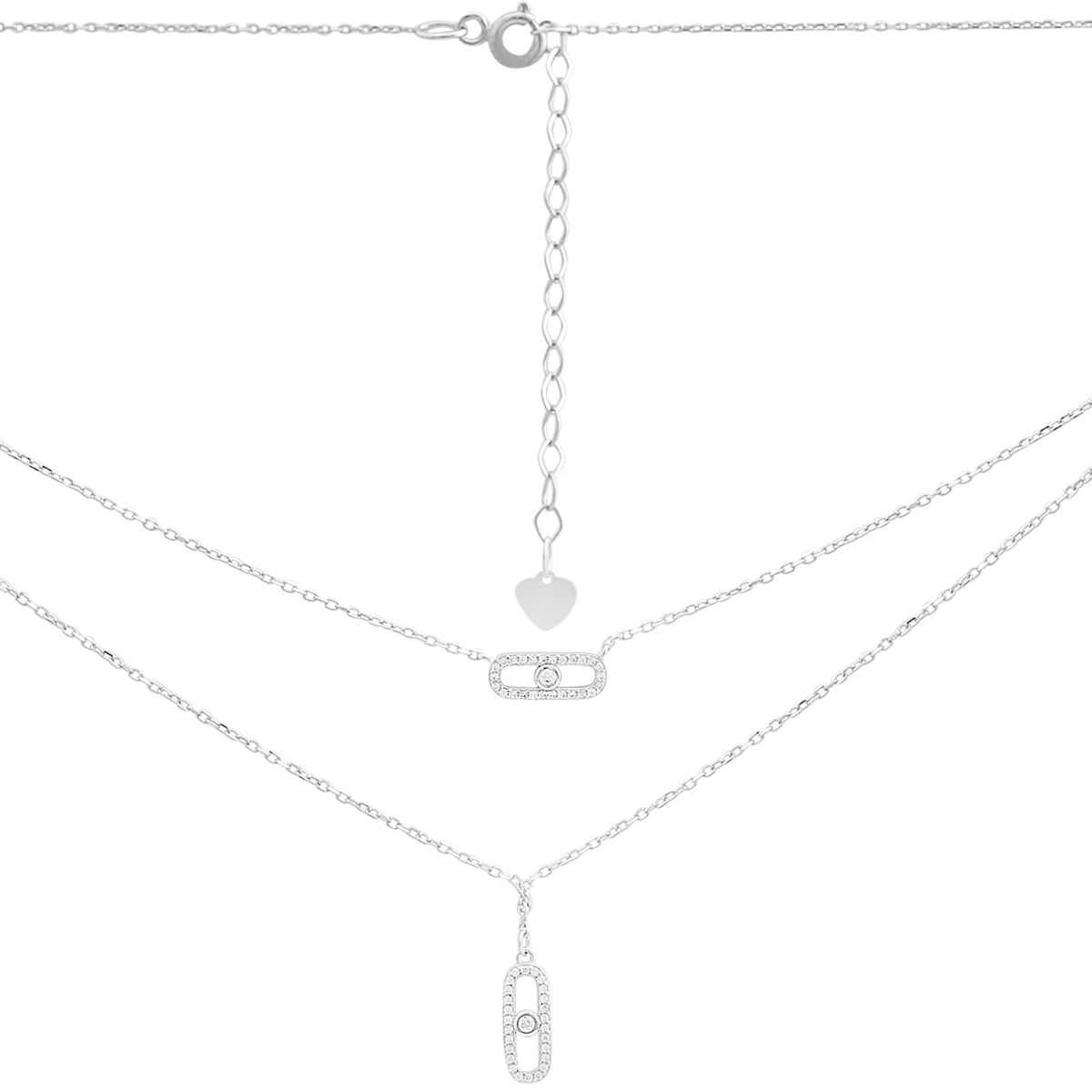 

Silver necklace with cubic zirconia, weight 3.87 g (2208716) 45-50cm білий