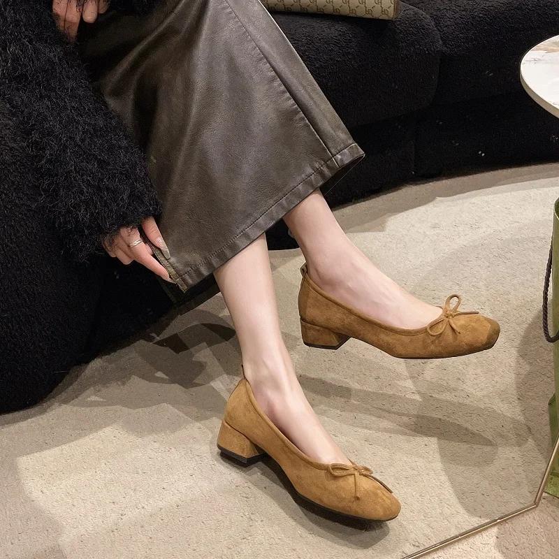 Women's Leopard Print Shoes Square Head Rubber Sole Shallow Mouth Shoes Woman 2024 Trend One Kick Breathable Home Outdoor Shoes