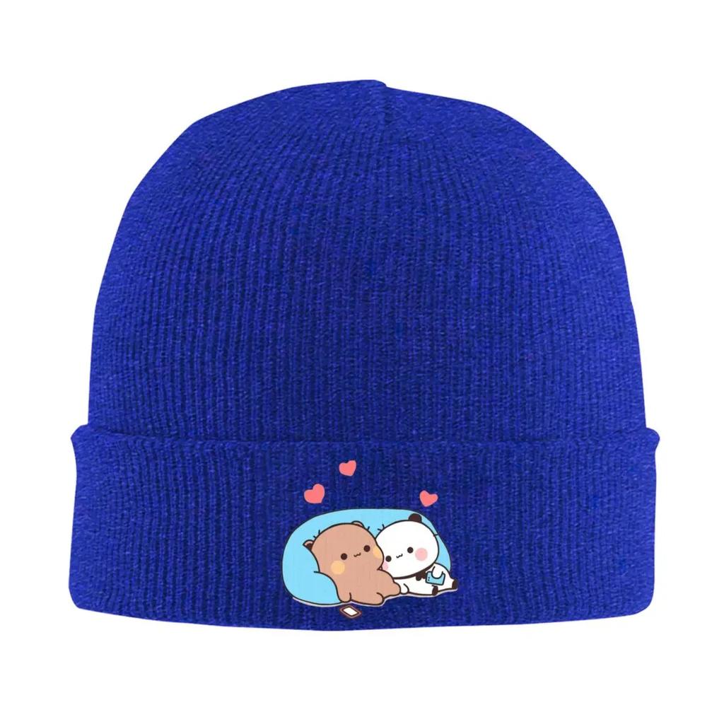 Bear And Pandas Night Days Bonnet Hats Beanie Hats Pattern Skullies Beanies Fashion Unisex Adult Outdoor Warm Cap
