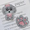 Plush Gray Puppy Embroidered Patch for Kids' Clothes Repair and Decoration