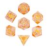Cusdie DND Sharp Edges Dice with Small Filler 7Pcs Handcrafted D4-D20 Polyhedral Dice Set for D&D Role Playing Board Games