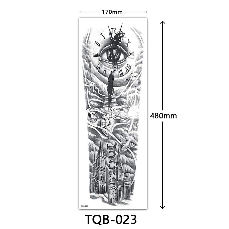 Full Arm Flower Tattoo Stickers - Large Image Design