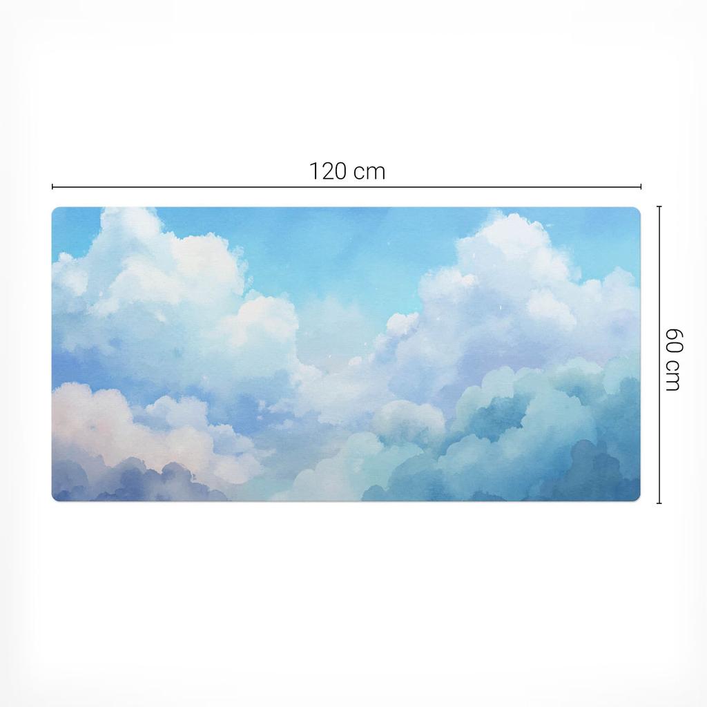 Gaming Protective Mat for Keyboard and Mouse Painted Clouds 120X60 Cm