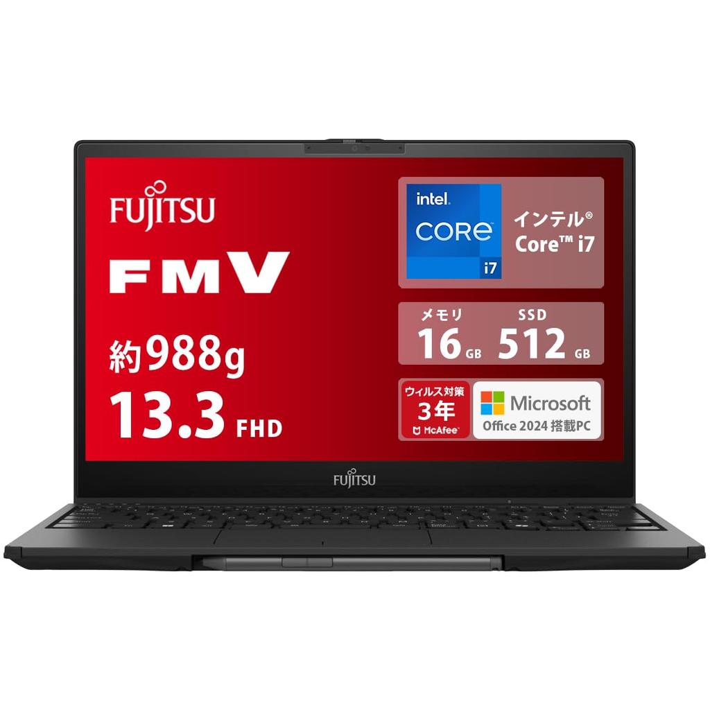 Fujitsu FMV LIFEBOOK Made In Japan Office Windows 11 Core 16GB 512GB UH WU3/J3 Laptop, (MS 2024, Long-lasting Battery, Pro, 13.3-inch, I7, RAM, SSD)