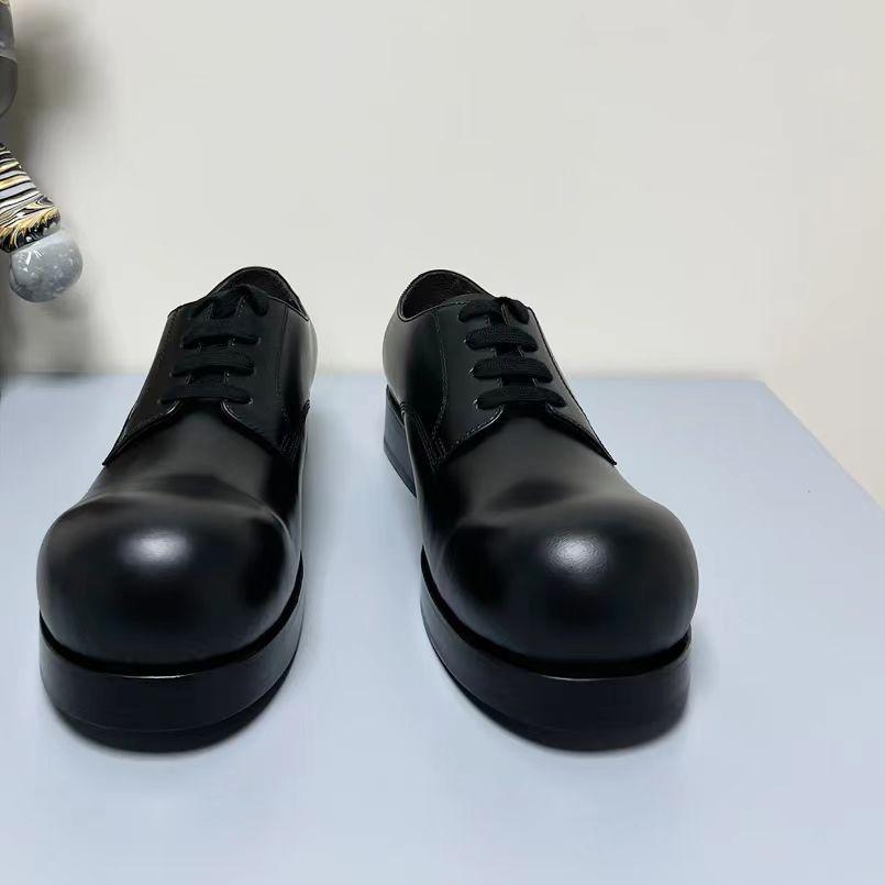 Herren Leder Plateau Oxfords Slipper Dicke Sohle Herren Derby Schuhe Casual Loafer Herren Runde Zehenform Formelle Kleiderschuhe