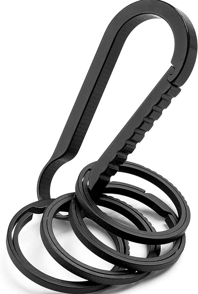 TIMULTI Stylish Titanium Carabiner Key Quick Release Key Belt Car Easy Durable Key Ring Holder, Hook, Bag, Loop, Key, Anti-Loss, Installation, (Black)