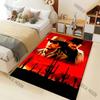 1PC Cowboys, Red Desert Silhouette Carpet for Living Room Bedroom Sofa Home Decor Rus Non-slip Floor Mat Luxury Gift
