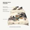 Cool Lion Dance Four-Piece Chinese Style Duvet Set for Boys' Bedroom or Dorm