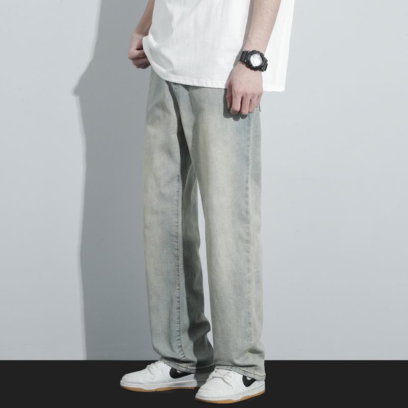 Jeans casual dritti Pantaloni retrò taglie forti Pantaloni larghi da uomo primavera autunno