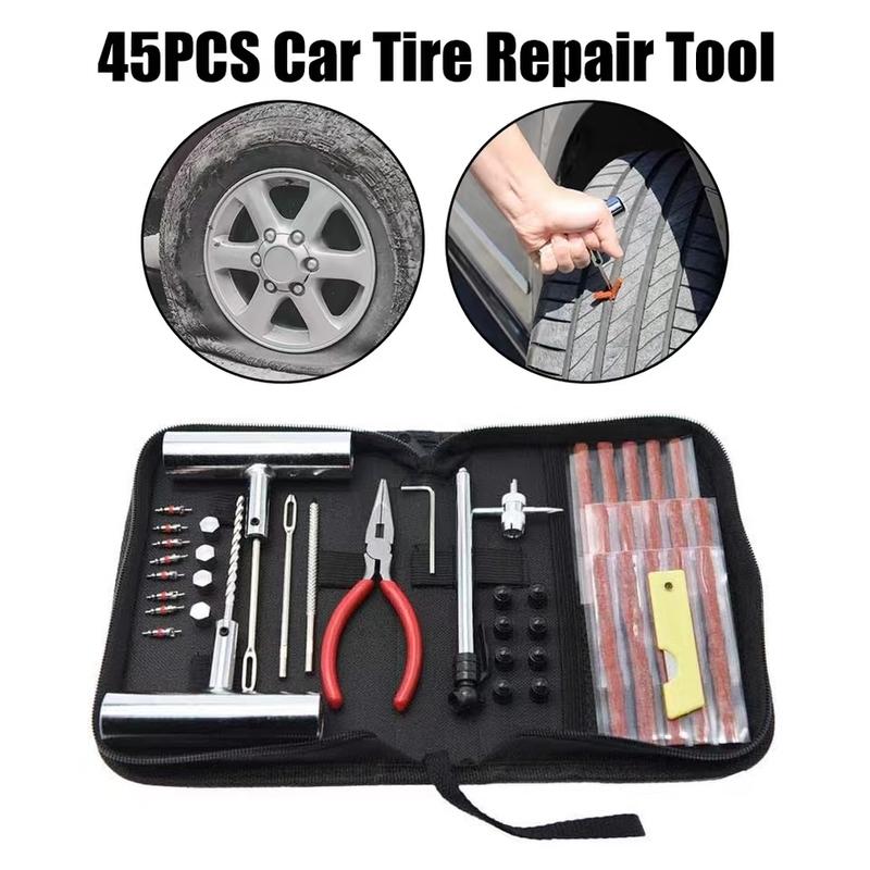 Tyre Repair Kit 45PCS Motorcycle Car Accessories Studding Tool Set Puncture Pug Set Car Tire Repair Tool Auto Bike Tire Repair