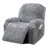 Elegant Sofa Protector Covers Set Recliner Cover In Geometric Pattern Plushie With Elastic Fit ( Single Seater)