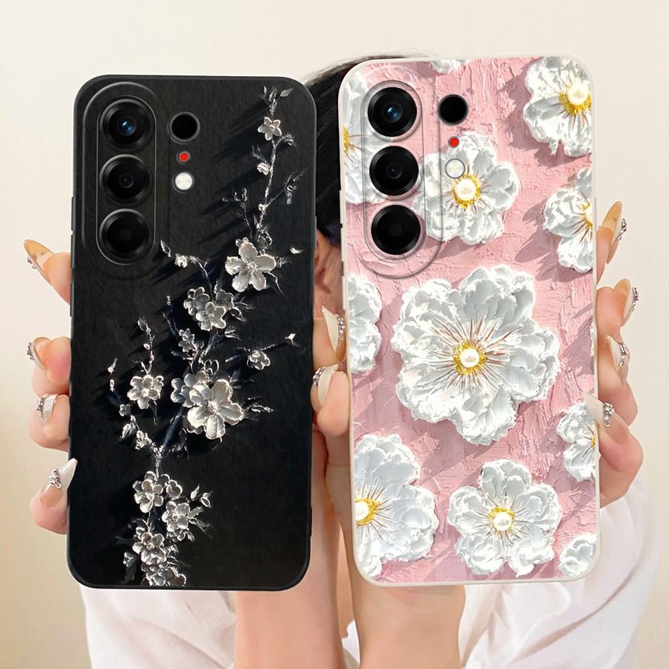 Für Tecno Camon 50 Pro 4G CN5c Niedliche Katze Blume Cartoon Handyhülle Für Tecno Camon 50Pro 4G Weiche Silikonhüllen Stoßfänger