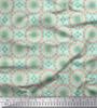 Soimoi Red Japan Crepe Satin Fabric Mandala Geometric Print Fabric by the Metre 42 Inch