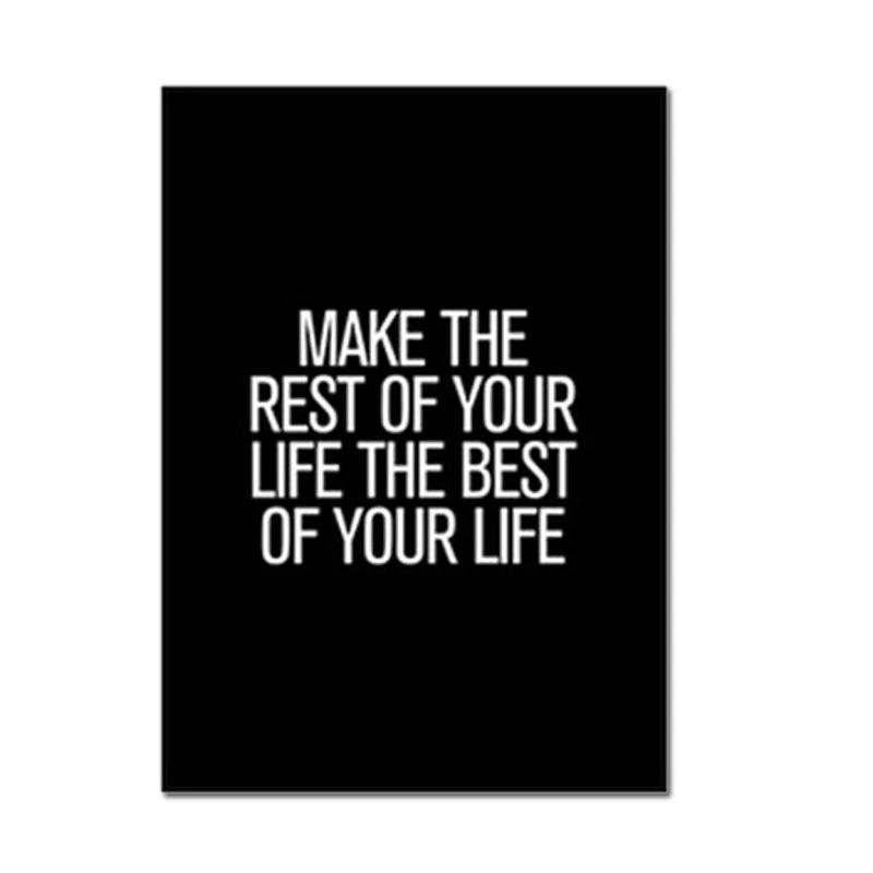 Nordic Style Motivational Quote Text Letters Print Art Canvas Poster for Living Room Decoration Home Wall Decor Picture