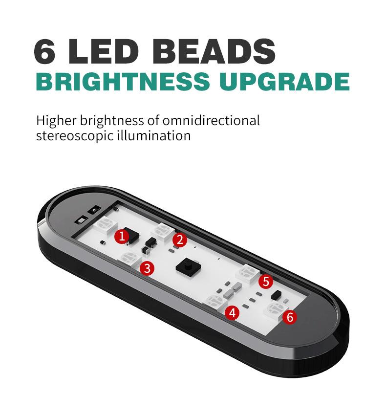 1/2pcs Auto Open Door Safe Anti-collision Warning Signal Lamp Car Door Lights LED Welcome Light Magnetic Control USB Charging