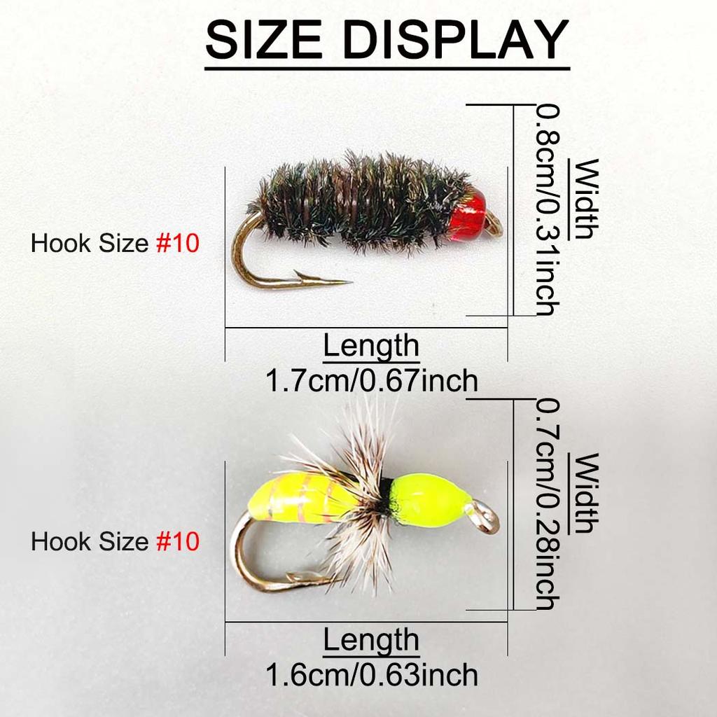 2Boxes Bundle(Total 18Pcs Flies)- Fly Fishing Flies Artificial Wet Flies Bait for Flishing Trout/Bass Artificial Nymphs Bait