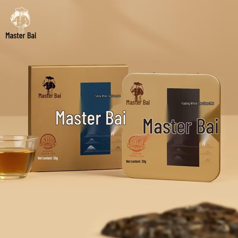 Master Bai 2016 Fuding Shou Mei White Tea Small Squares