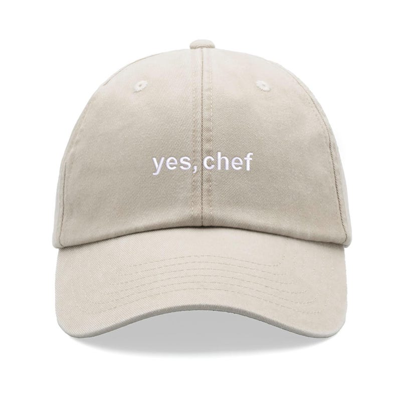 

1pc yes, Chef Printing Baseball Cap Vintage Washed Unisex Dad Hat Low Profile Adjustable Fade Outdoor Summer Holiday Daliywear Adjustable бежевый