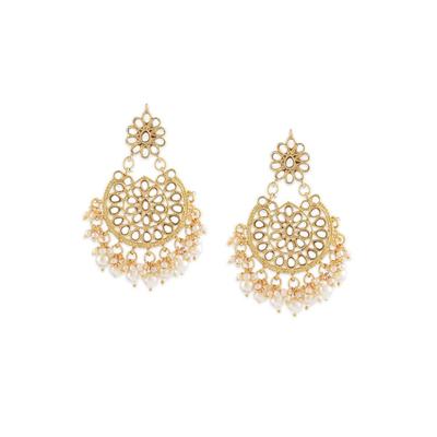 Kadınlar İçin Ton Kundan & İnci Sarkıt Küpe