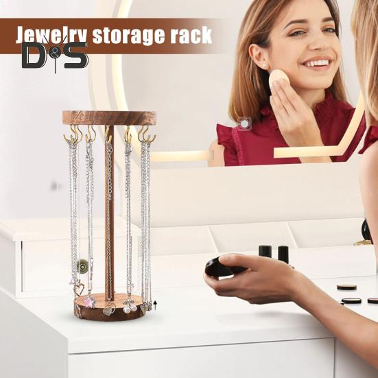 Stojan na náhrdelníky Organizér na šperky s háčky Dřevěná základna Organizér na čelenky Stojan pro vystavení pro dívky Náhrdelníky Náramky