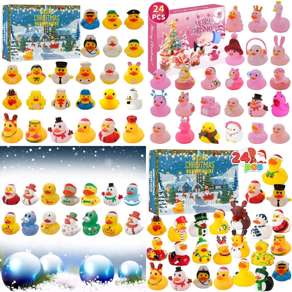 Entzückender Weihnachts-Countdown Gummi-Ente Blind Box Bezauberndes Kindergeschenk zur Stressreduzierung