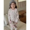 Kids Cotton Pajama Set Boys Girls Soft Sleepwear Long Sleeve Underwear Round Neck A Class Safety Homewear