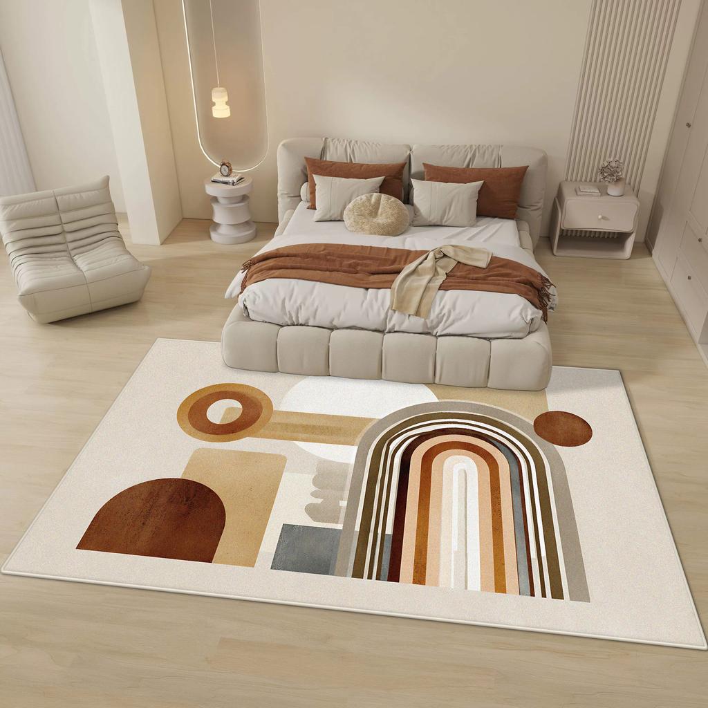 Moderní abstraktní koberec pro ložnici, k posteli, domácí dekorace, do obývacího pokoje, velké koberce, do obývacího pokoje, chlupatý, měkký, protiskluzová podložka pod nohy