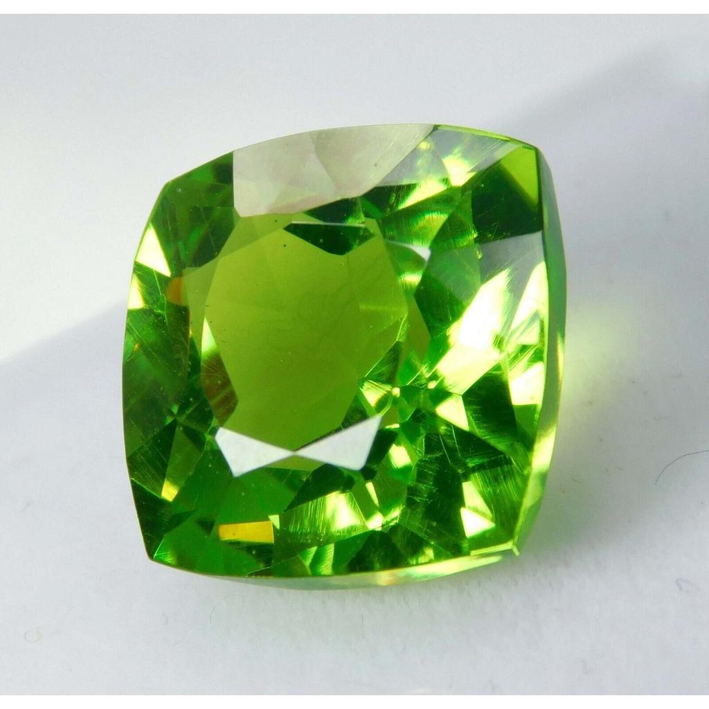A+ Quality 9.80 Ct NATURAL Peridot Square Cushion Cut CERTIFIED Loose Gemstone