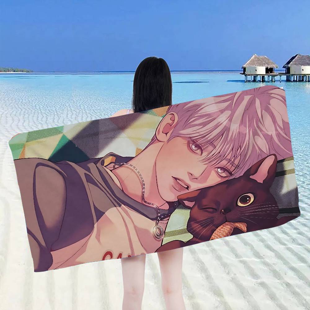 Pearl Boy BL Anime Microfiber Printed Beach Towel Mountain Climbing Yoga Beach Swimming Running Absorbent Soft Towel