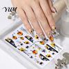 Waterproof Nail Art Women Stickers for Autumn Halloween, Pumpkin Spider Web Skull Flame Supplies Manicure Decal, DIY Holiday Party Decal